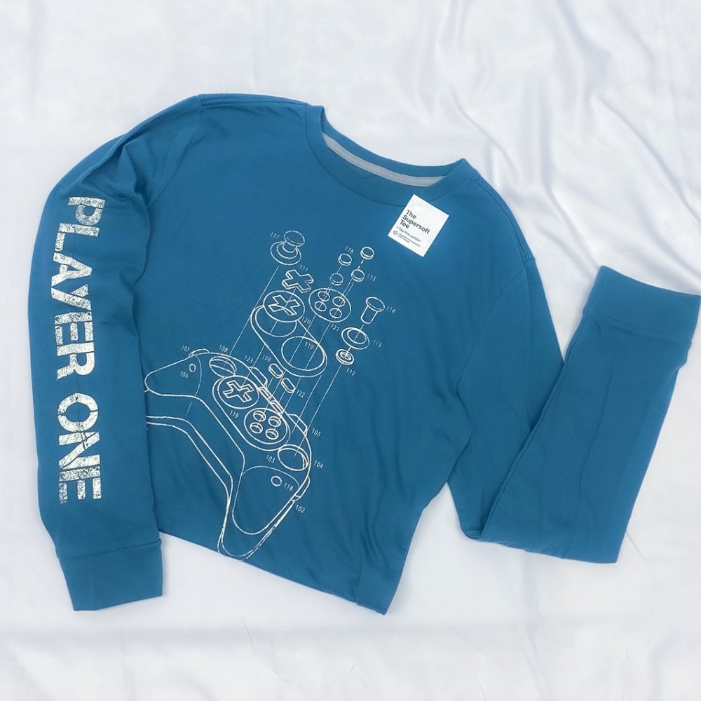 Boy's Long Sleeve "Player One" Gamer Shirt Soft Video Gamer Birthday | Sonoma XL